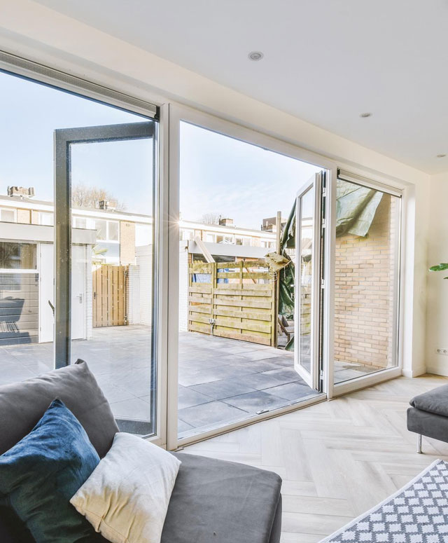 Energy efficient bifold doors installation