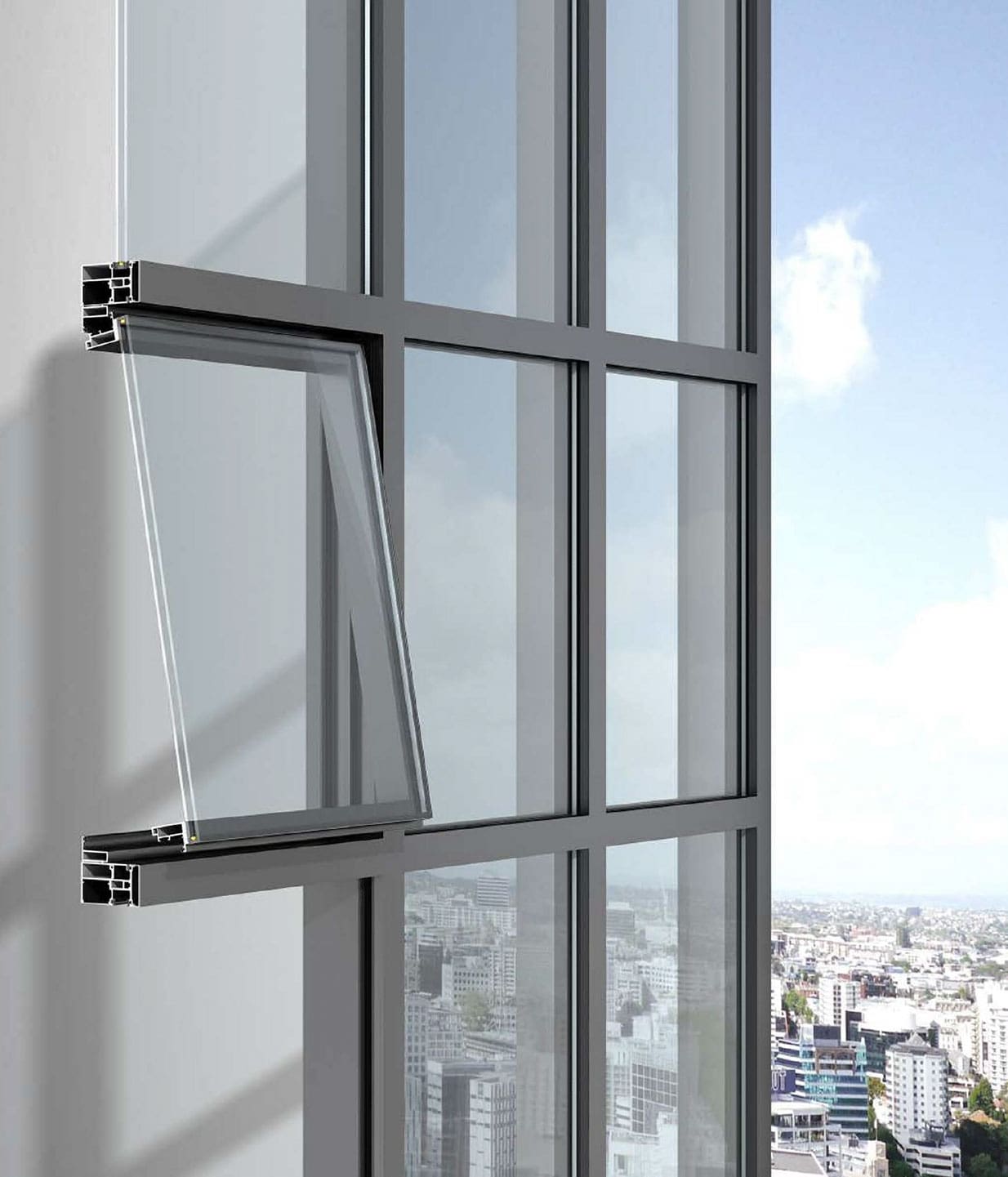 Double glazed awning windows configuration