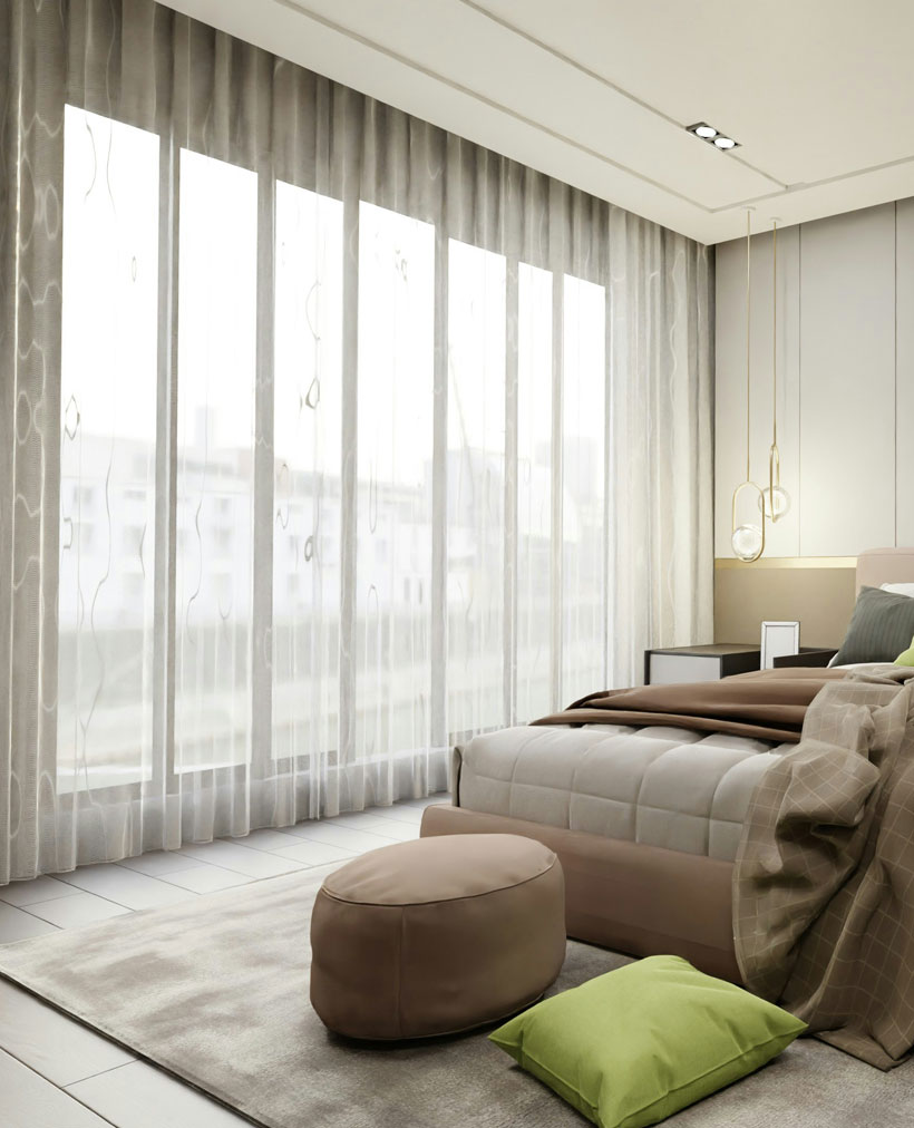 Double glazed sliding windows living room