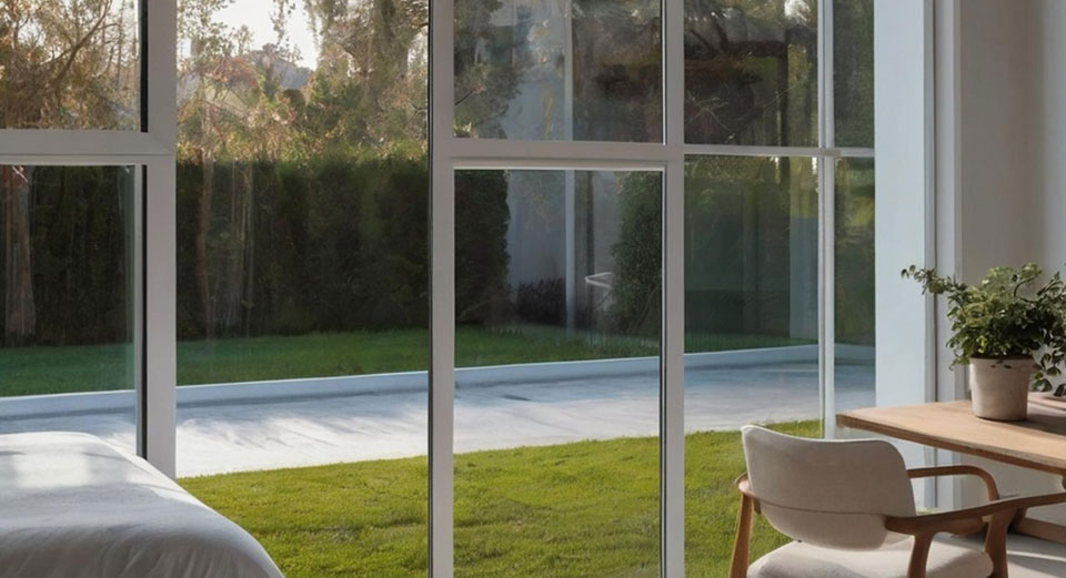 Modern double glazing sliding windows apartment